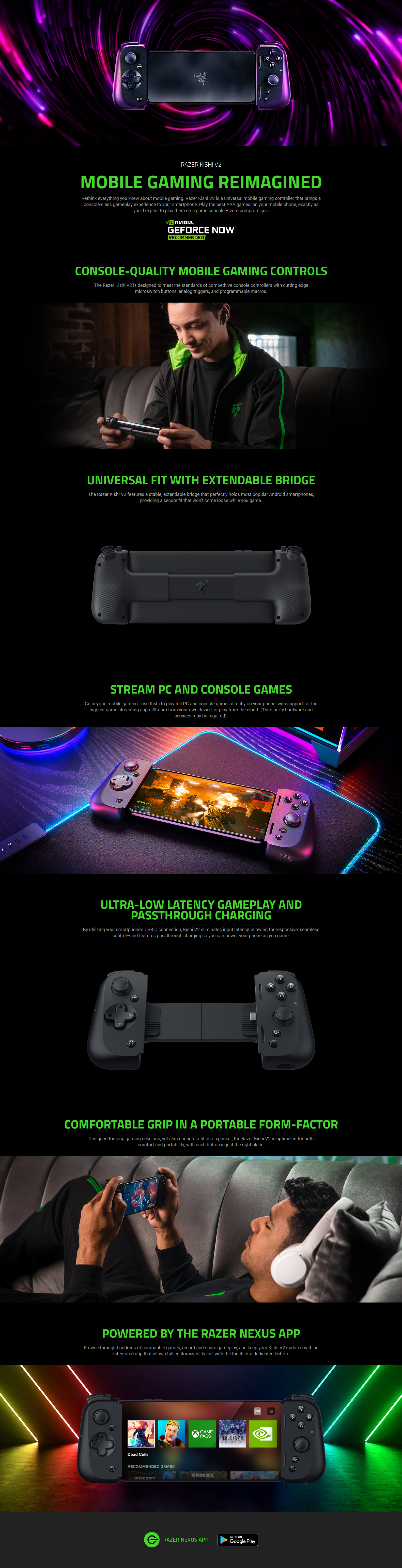 Razer Kishi V2 Android Universal Mobile Gaming Controller | Harvey